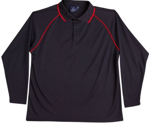 Picture of Winning Spirit Mens Long Sleeve Contrast Polo