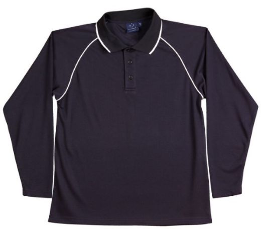 Picture of Winning Spirit Mens Long Sleeve Contrast Polo
