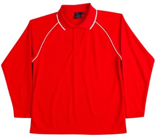 Picture of Winning Spirit Mens Long Sleeve Contrast Polo
