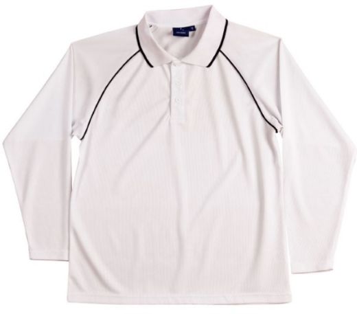 Picture of Winning Spirit Mens Long Sleeve Contrast Polo