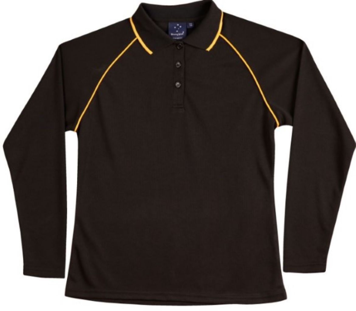 Picture of Winning Spirit Ladies Long Sleeve Contrast Polo