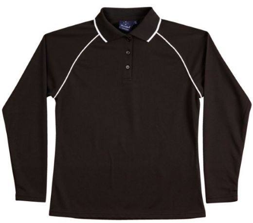 Picture of Winning Spirit Ladies Long Sleeve Contrast Polo