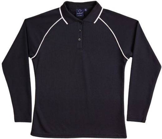 Picture of Winning Spirit Ladies Long Sleeve Contrast Polo