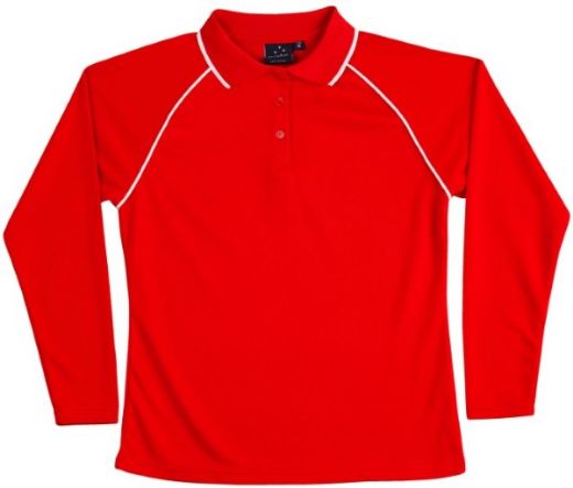 Picture of Winning Spirit Ladies Long Sleeve Contrast Polo