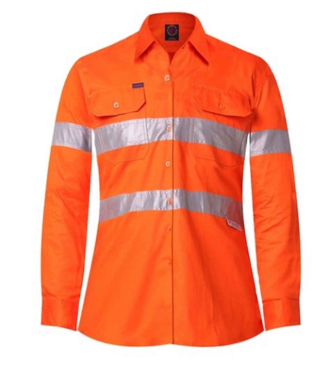 Picture of Ritemate Ladies Vented Lightweight Long Sleeve Shirt with Reflective Tape