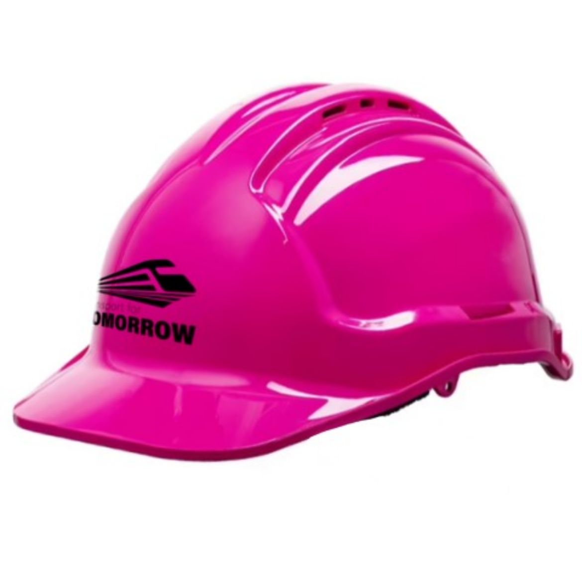 Picture of Pro-Choice Vented Type 1 Hard Hat including Transport for Tomorrow Logo Printed on Front in Black