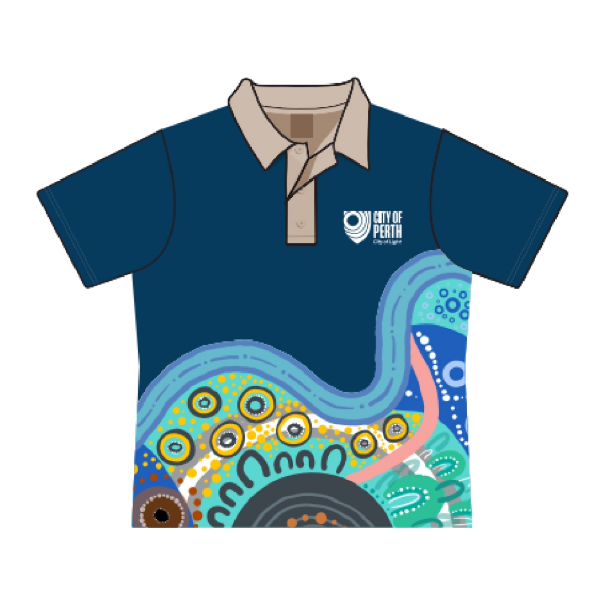 Picture of Sublimated Mens Polo Shirt Short Sleeve Ngalang Boorloo Design