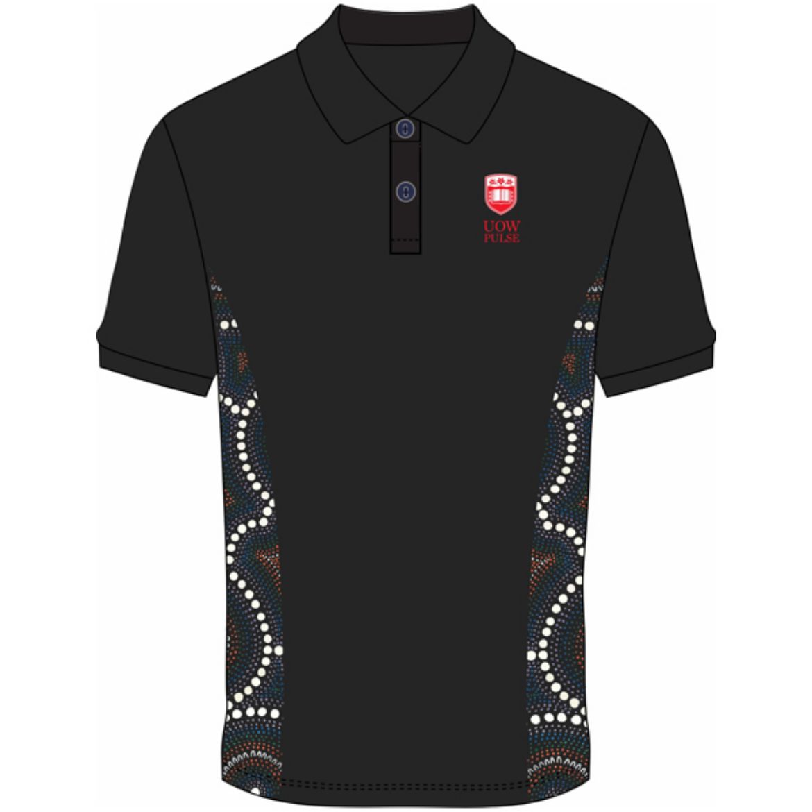 Picture of Indigenous Sublimated Cotton Polo including embroided Logos Front & Back