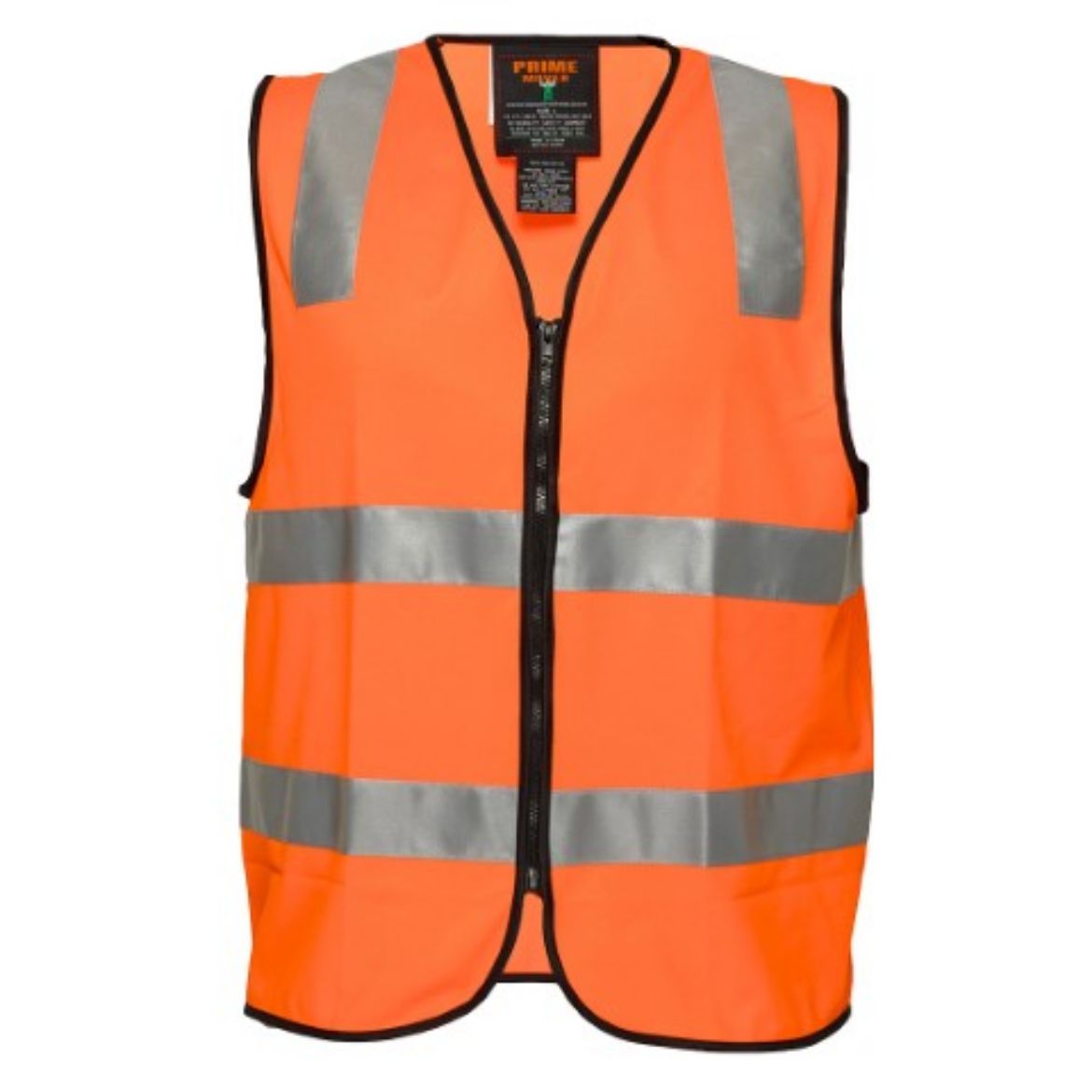 Picture of Prime Mover Safety Vest Zip Front with 2 Hoop Pattern Reflective Tape