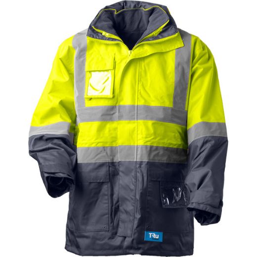 Picture of Tru Workwear 4 In 1 Jacket Oxford Polyester with Reflective Tape 2 Tone