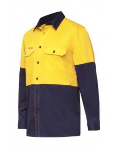 Picture of Hard Yakka Koolgear Cotton Twill Ventilated Shirt Long Sleeve