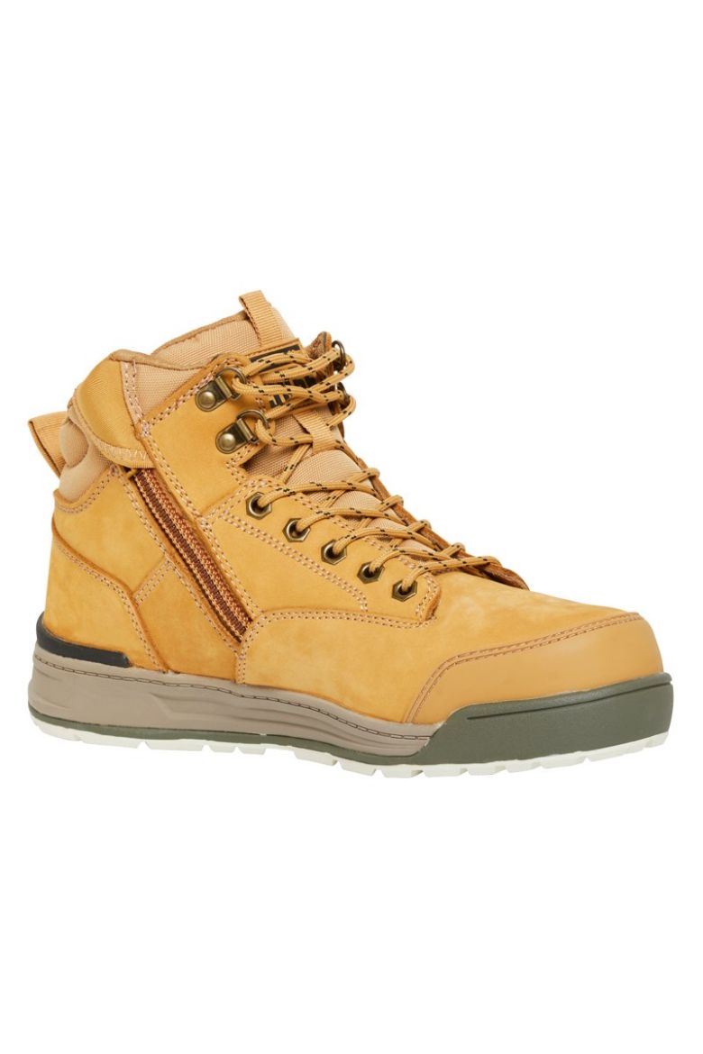 Picture of Hard Yakka 3056 Lace Up Zip Sided Boot Wheat