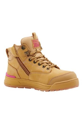 Picture of Hard Yakka 3056 Ladies Lace Up Zip Sided Boot Wheat