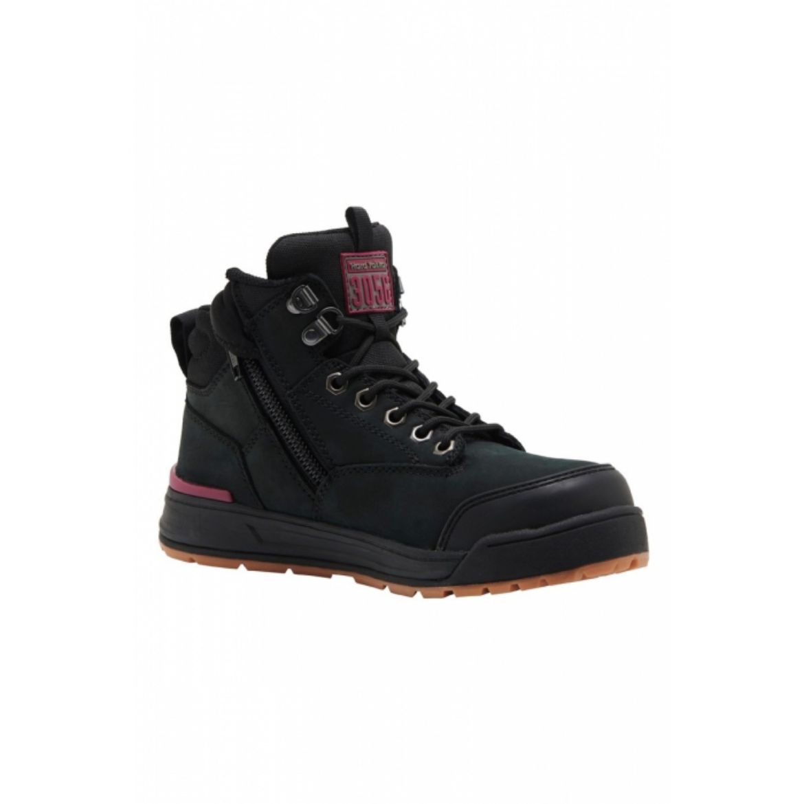 Picture of Hard Yakka 3056 Ladies Lace Up Zip Sided Boot Black