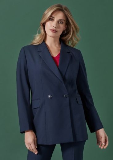 Picture of Biz Corporates Ladies Renew Double Breasted Longline Jacket