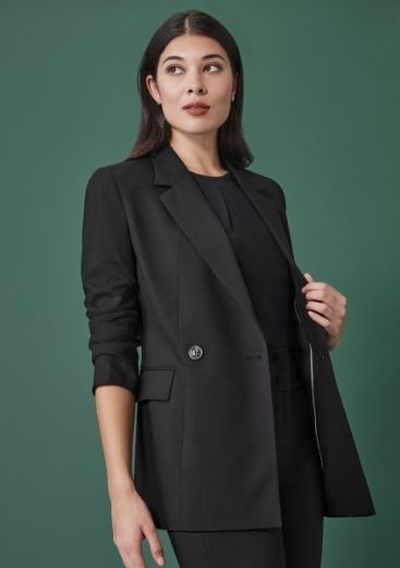 Picture of Biz Corporates Ladies Renew Double Breasted Longline Jacket