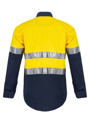 Picture of Work Craft Light Weight Hi Vis  Long Sleeve Vented Cotton Drill Reflective Shirt