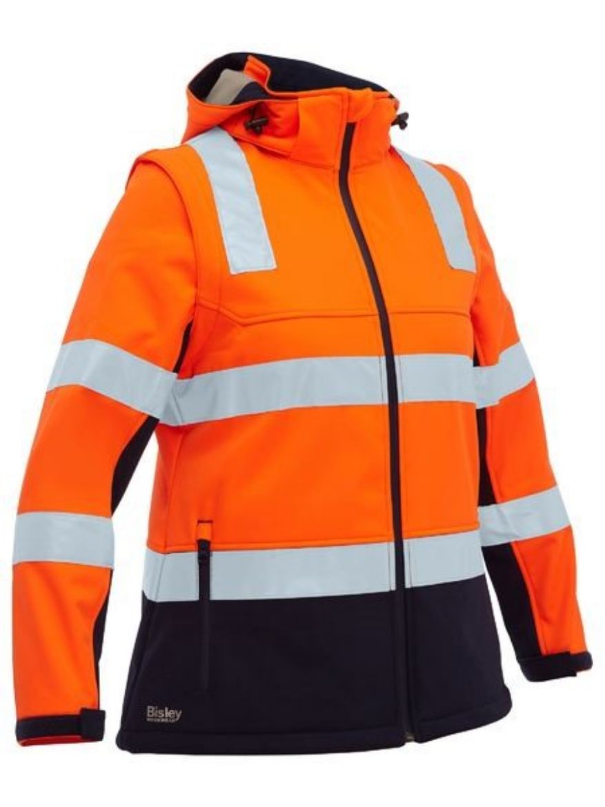 Picture of Bisley Ladies Two Tone Hi Vis 3 in 1 Soft Shell Jacket