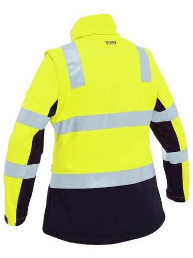 Picture of Bisley Ladies Two Tone Hi Vis 3 in 1 Soft Shell Jacket