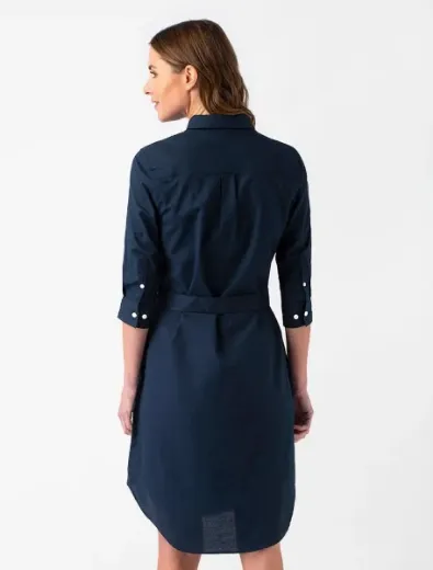 Picture of Womens Smith Oxford Shirtdress Navy