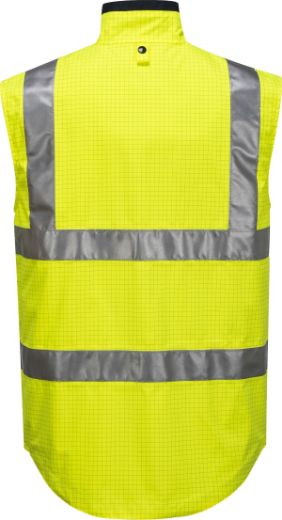 Picture of Prime Mover Anti Static Carbon Fibre Oxford/Poly Waterproof Reflective Hi Vis reversible Vest Yellow