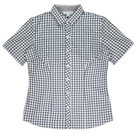 Picture of AP Business Ladies Brighton Short Sleeve Check Shirt 65% Cotton 35% Polyester