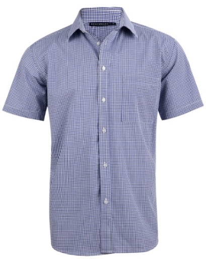 Picture of Benchmark Mens Two Tone Gingham Short Sleeve Shirt