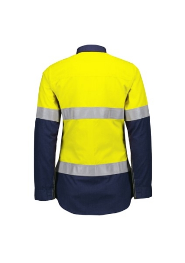 Picture of Syzmik Ladies Orange Flame Lightweight Ripstop Taped Shirt