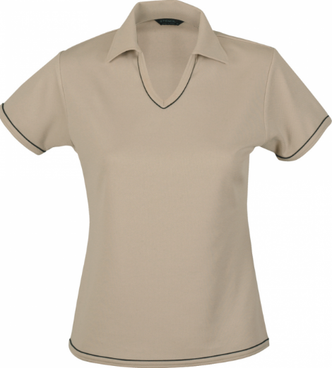 Picture of Stencil Ladies Short Sleeve Lightweight Cool Dry V Neck Polo Shirt