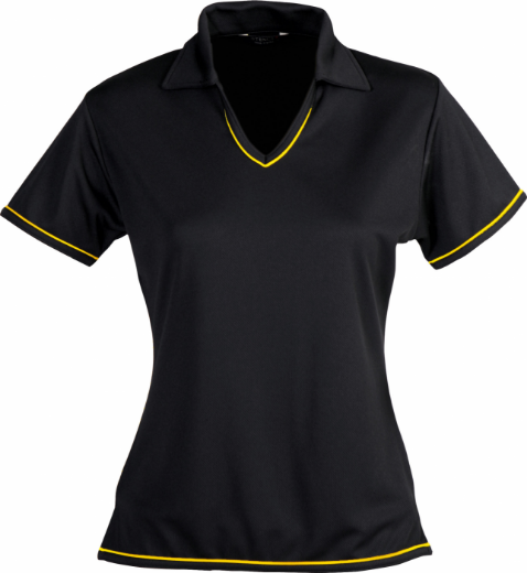Picture of Stencil Ladies Short Sleeve Lightweight Cool Dry V Neck Polo Shirt