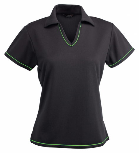 Picture of Stencil Ladies Short Sleeve Lightweight Cool Dry V Neck Polo Shirt