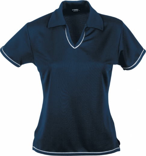 Picture of Stencil Ladies Short Sleeve Lightweight Cool Dry V Neck Polo Shirt