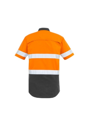 Picture of Syzmik Mens Rugged Cooling Taped Hi Vis Spliced Short Sleeve Shirt