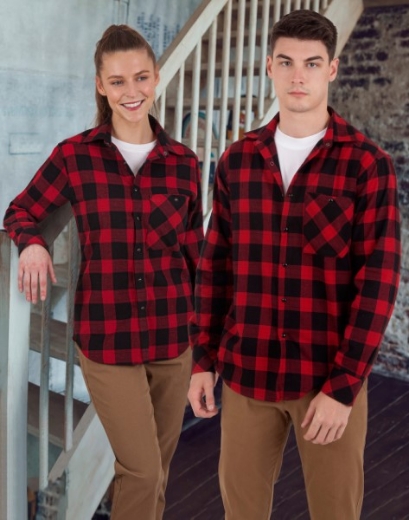 Picture of Winning Spirit Classic Flannel Plaid Long Shirt- Unisex