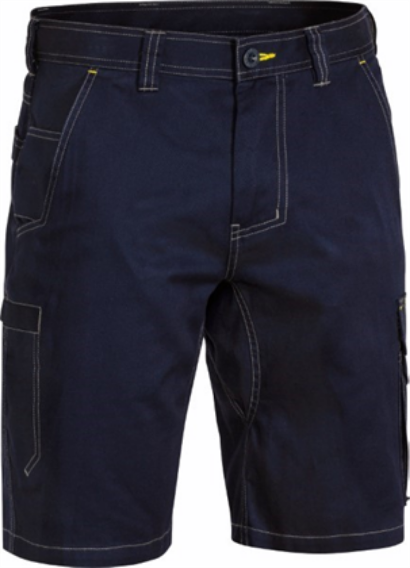 Picture of Bisley Cotton Drill 8 Pocket Light Weight Cargo Work Shorts with Contrast Stitching Navy