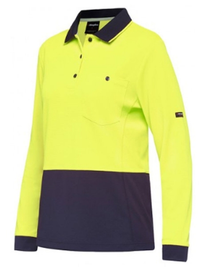Picture of King Gee Ladies Hyperfreeze Workcool Polo Shirt Long Sleeve