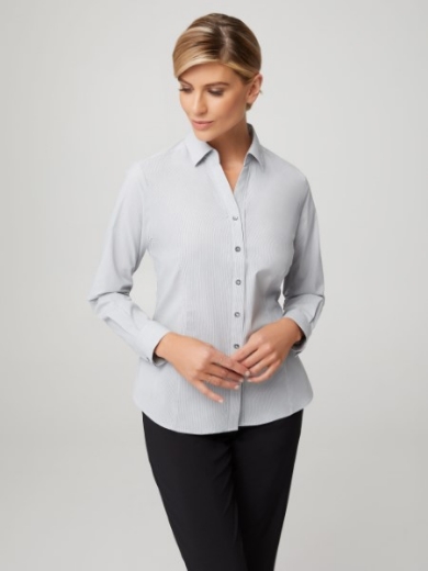 Picture of City Collection Ladies Pinfeather Shirt Long Sleeve