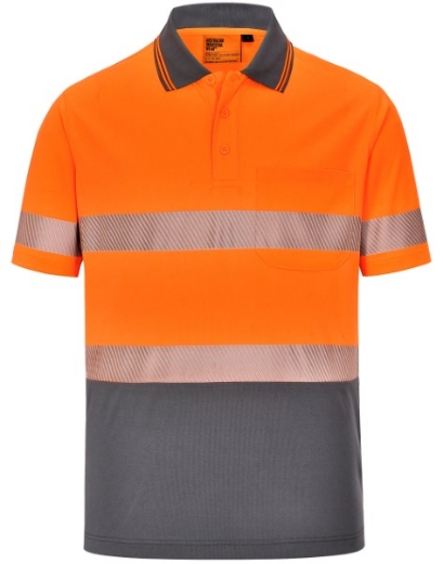 Picture of Winning Spirit Unisex Hi Vis Cooldry Segmented SS Polo