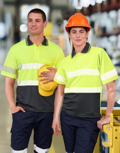 Picture of Winning Spirit Unisex Hi Vis Cooldry Segmented SS Polo
