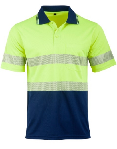 Picture of Winning Spirit Unisex Hi Vis Cooldry Segmented SS Polo