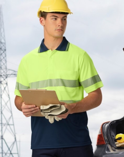 Picture of Winning Spirit Unisex Hi Vis Cooldry Segmented SS Polo