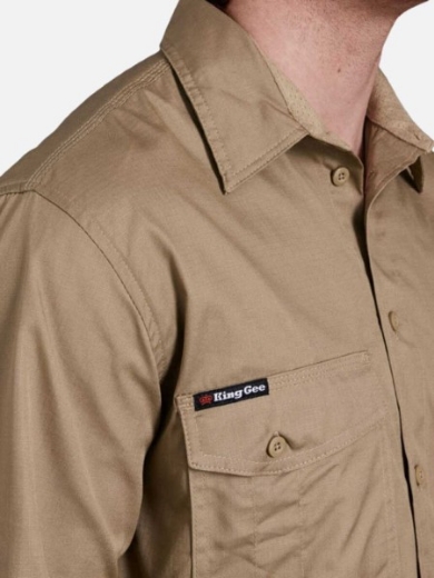 Picture of King Gee Workcool 2 Cotton Ripstop Shirt Long Sleeve