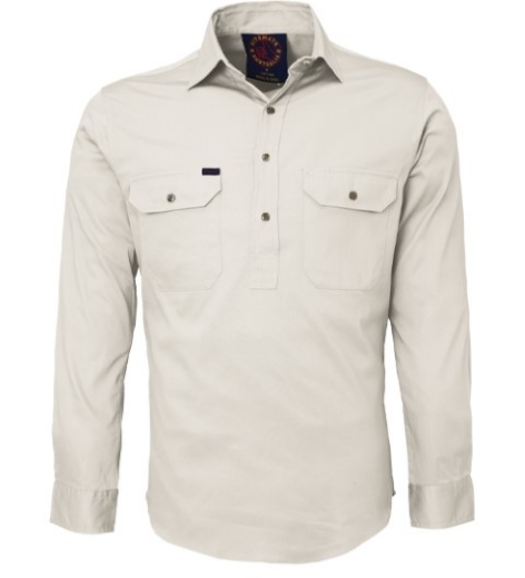 Picture of Ritemate Cotton Drill Shirt Closed Front Long Sleeve