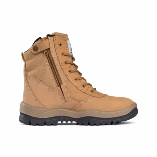 Picture of Mongrel Boot High Leg Lace Up Zip Side Wheat