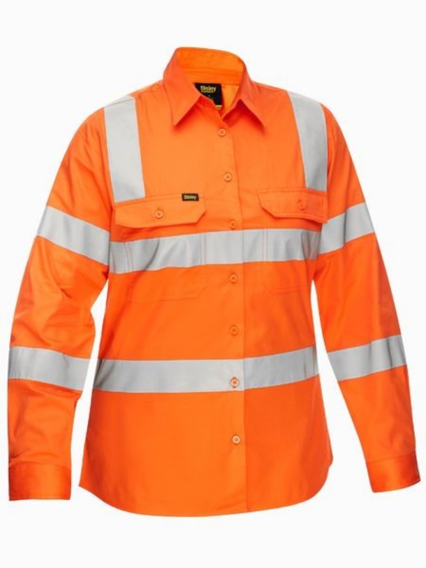 Picture of Bisley Women's Taped Biomotion Cool Lightweight Hi Vis Shirt