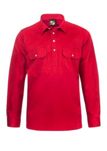 Picture of Workcraft Lightweight Long Sleeve Closed Front Cotton Drill Shirt