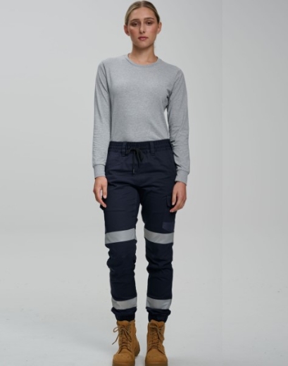 Picture of AIW Unisex Cotton Stretch Drill Cuffed Work Pants with Tapes