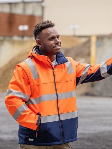 Picture of Bisley Taped Two Tone Hi Vis 3 in 1 Soft Shell Jacket