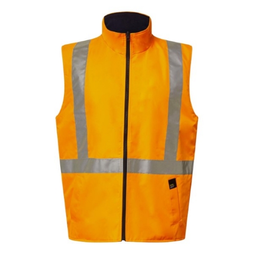 Picture of Work Craft NSW Rail Hi Vis Reversible Fleece Reflective Vest with X-Pattern Tape