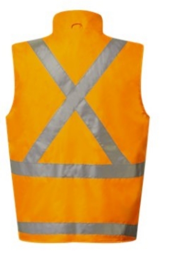 Picture of Work Craft NSW Rail Hi Vis Reversible Fleece Reflective Vest with X-Pattern Tape